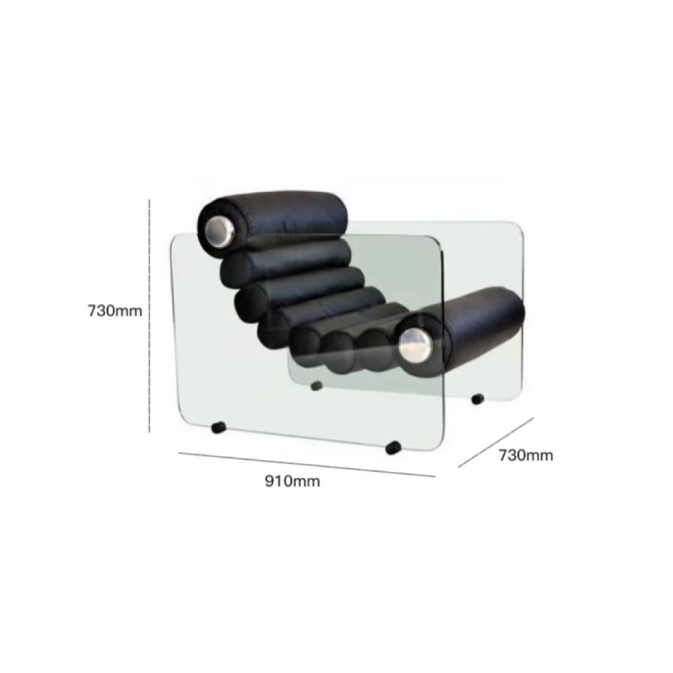 Rylight Italiaanse minimalistische accentstoel met glazen poten