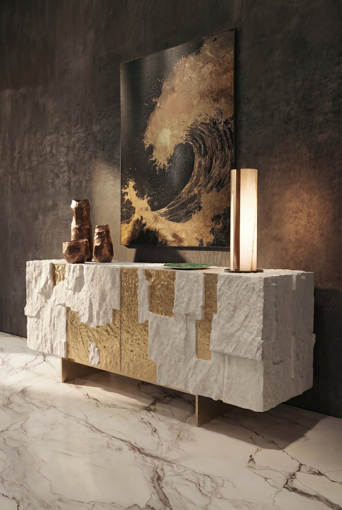 Aurum Relief Art Sideboard
