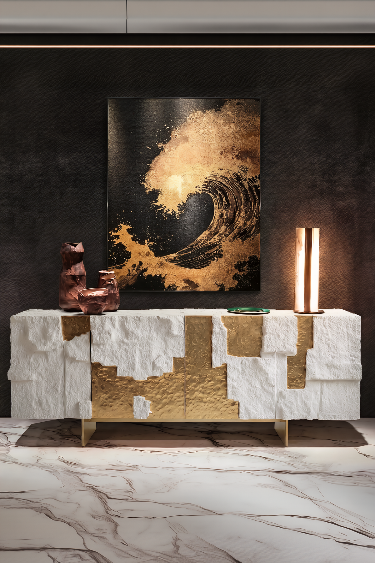 Aurum Relief Art Sideboard