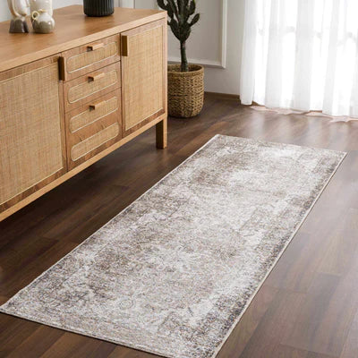 Vintage Brown&Cream Washable Area Rug