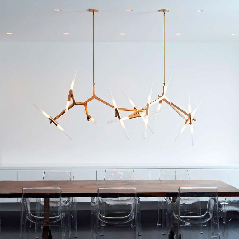 ثريا ذات فروع نحاسية/سوداء بسيطة من رايلايت