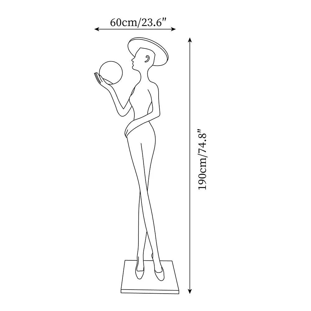 Rylight Elegante Dame Sculptuur Staande Lamp