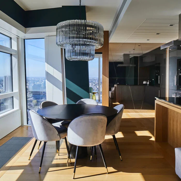 Moderne luxe 2-laags glazen kroonluchter