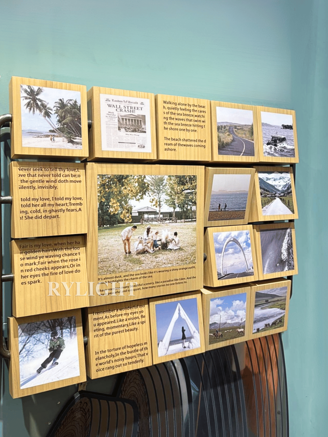 Modular Wooden Flip Panel Wall Decor