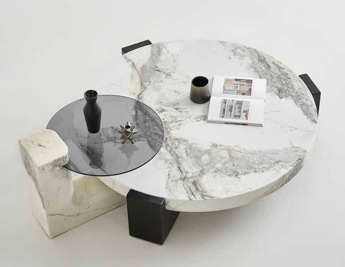 Minimalist Round Marble Coffee Table/Side Table