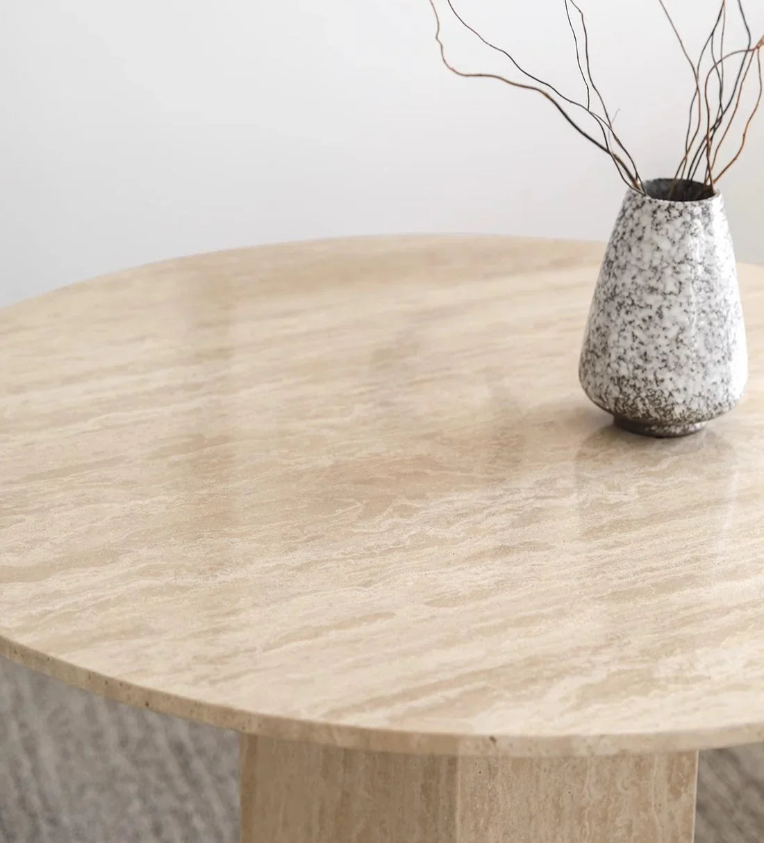 Franse travertijn eettafel