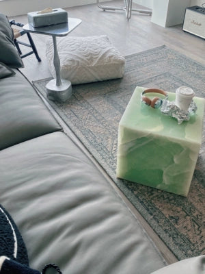 Minimalist&Luxury Cube Jade Marble Coffee Table