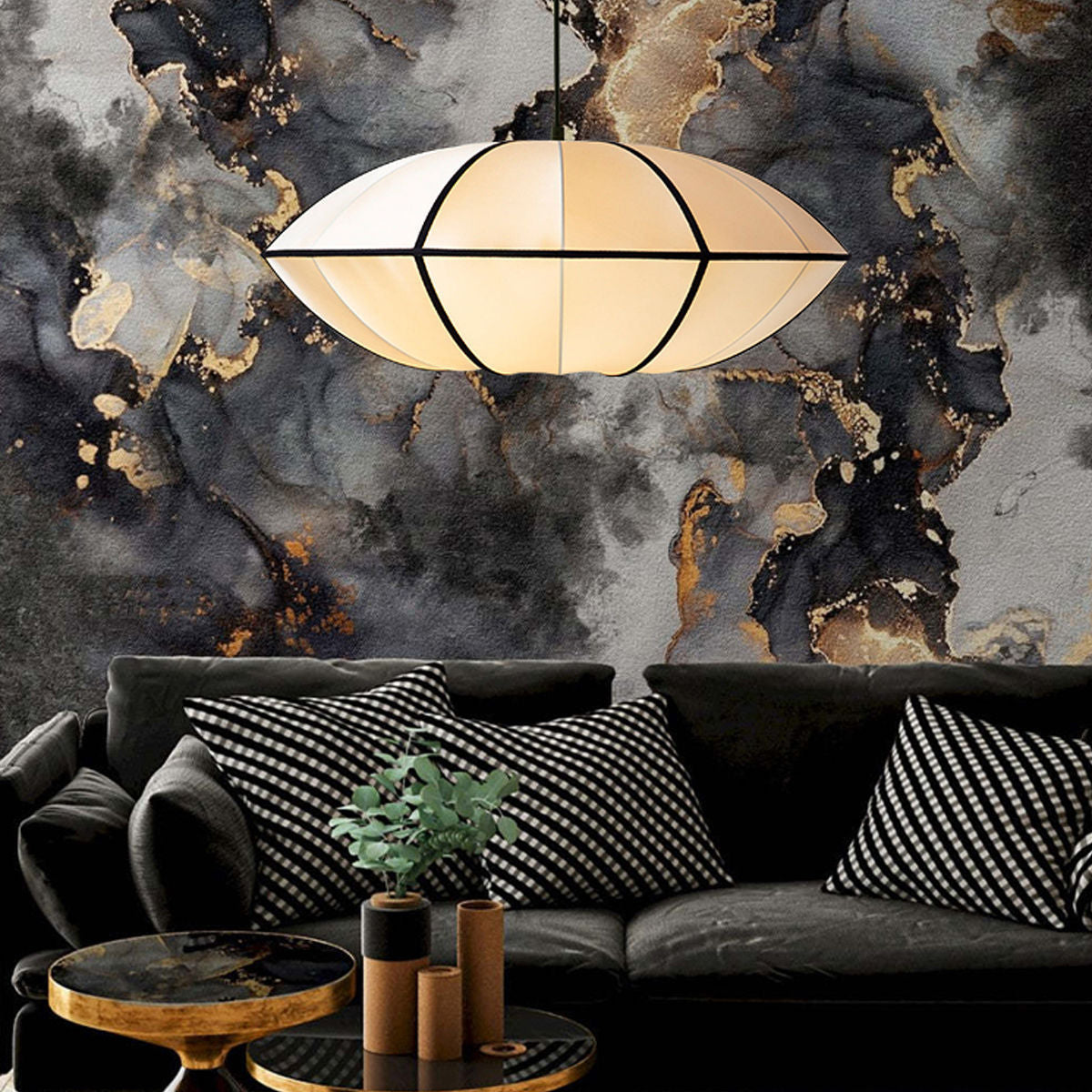 Modern UFO White Lampshade Chandelier