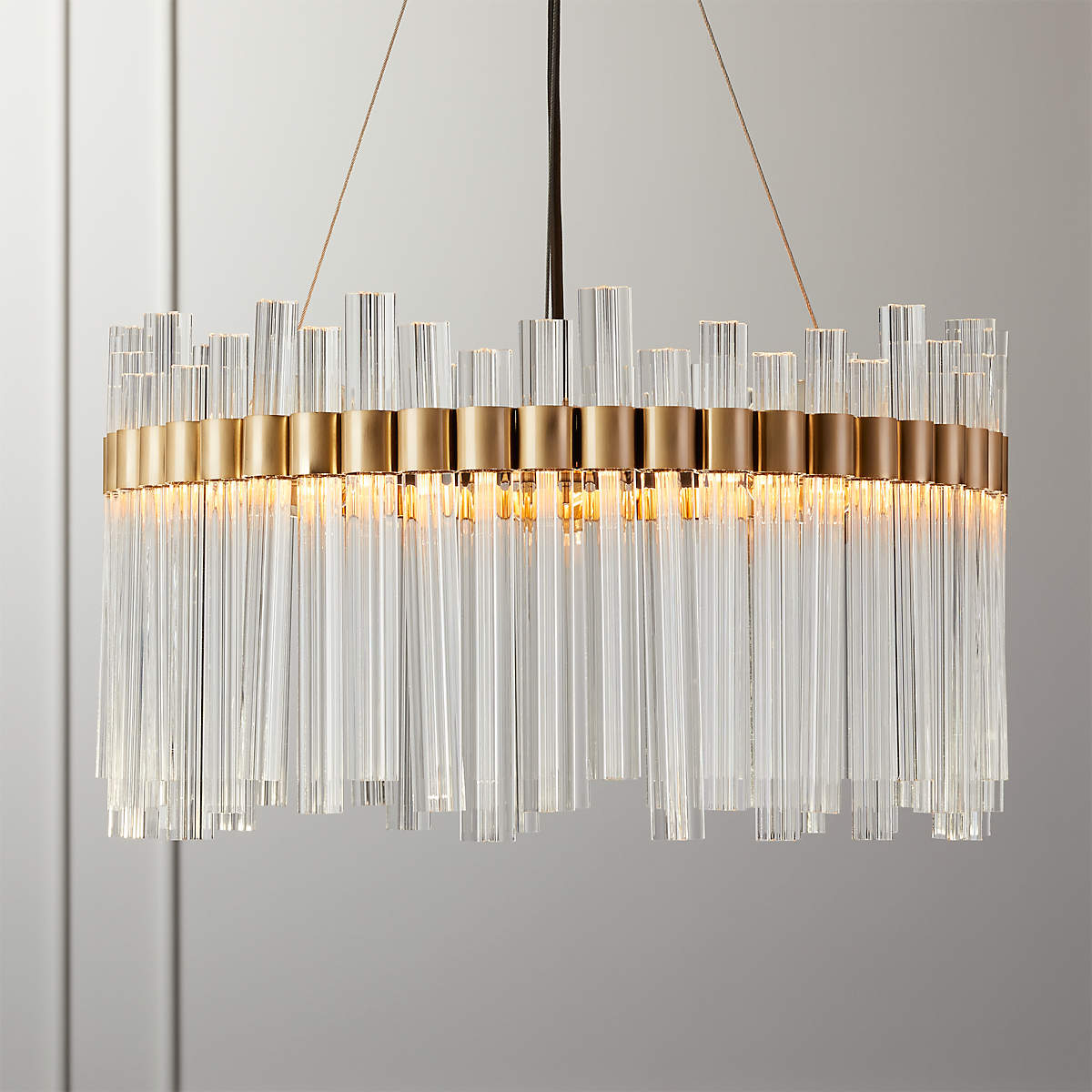Modern Round Glass Rods Chandelier for Living/Dining Room/Bedroom