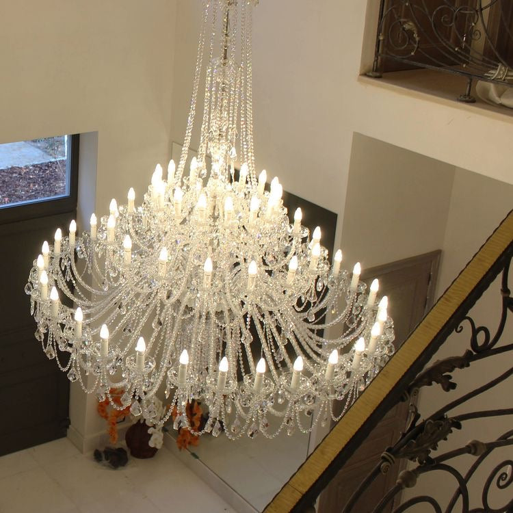 ثريا شموع كريستالية فاخرة كبيرة جدًا من Rylight ذات 3 طبقات