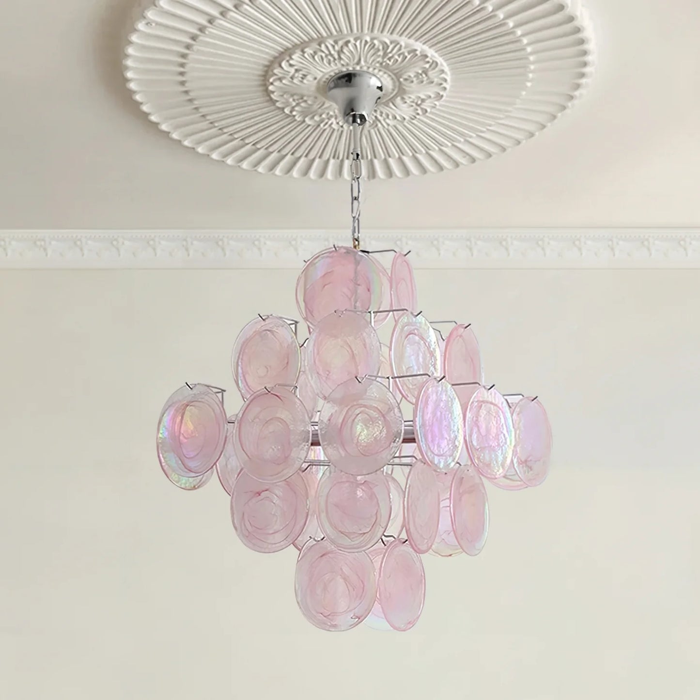 Rylight 4/5-Tier Pink Murano Glass Chandelier