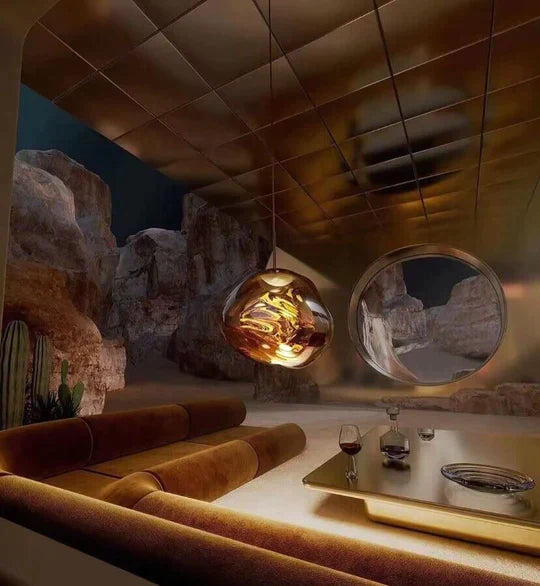 Rylight 3/5 rotsglas hanglamp met speciale vorm