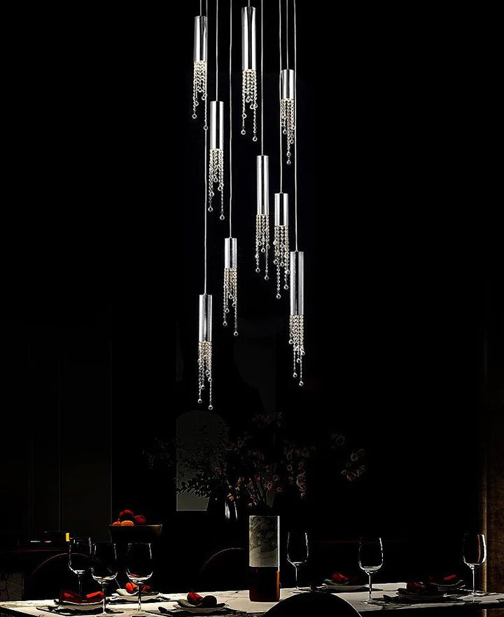 Rylight 7/9/12/18/21/27/38-Light Italian Modern Creative Silver Pendant Light Fixture