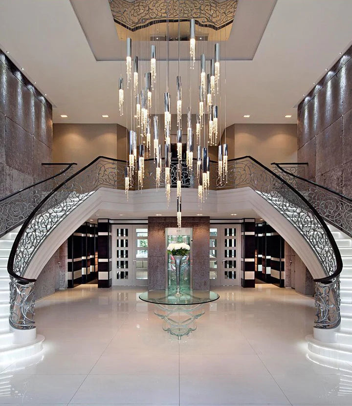 Rylight 7/9/12/18/21/27/38-Light Italian Modern Creative Silver Pendant Light Fixture