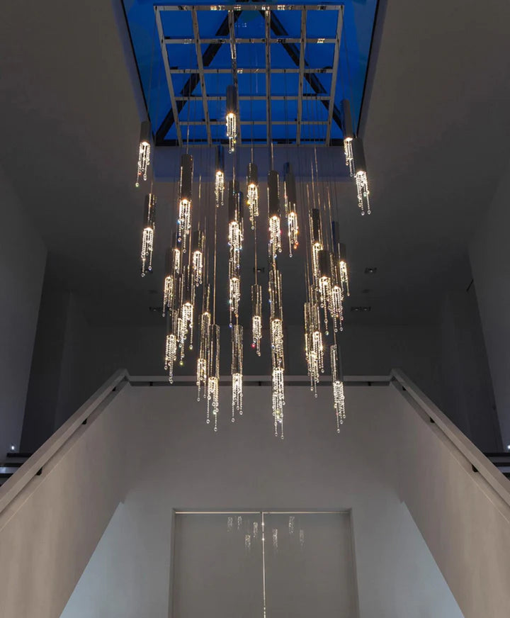 Rylight 7/9/12/18/21/27/38-Light Italian Modern Creative Silver Pendant Light Fixture