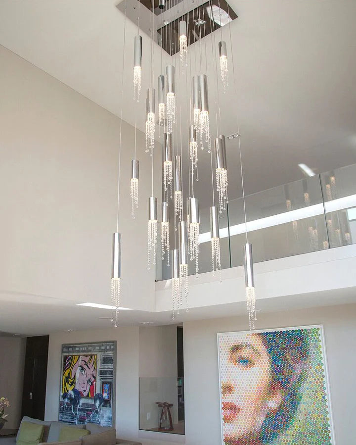 Rylight 7/9/12/18/21/27/38-Light Italian Modern Creative Silver Pendant Light Fixture