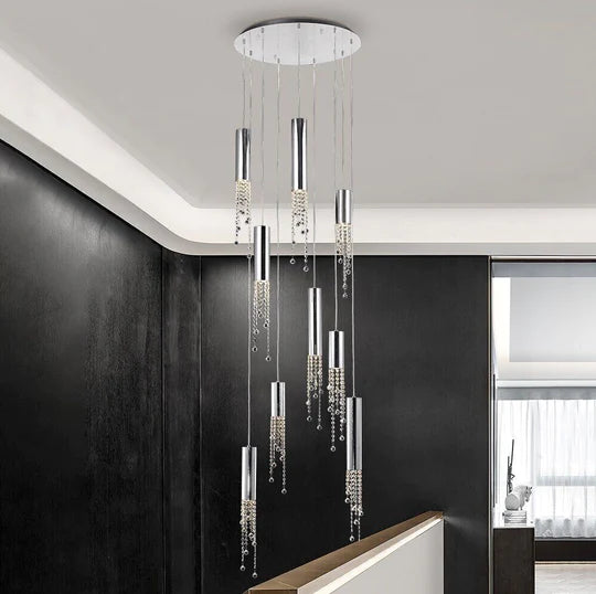 Rylight 7/9/12/18/21/27/38-Light Italian Modern Creative Silver Pendant Light Fixture
