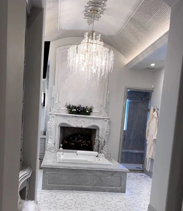 Rylight Elegant Flower Branch Crystal Chandelier in Chrome Finish