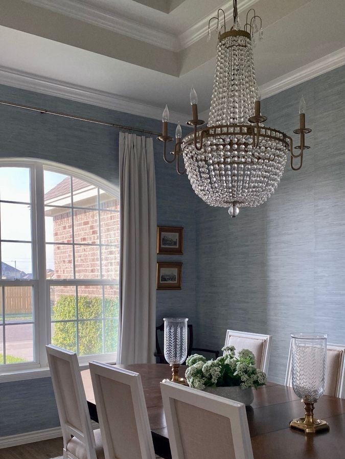 ضوء شمعة على شكل ثريا كريستالية كلاسيكية من رايلايت مع لمسة نهائية من النحاس