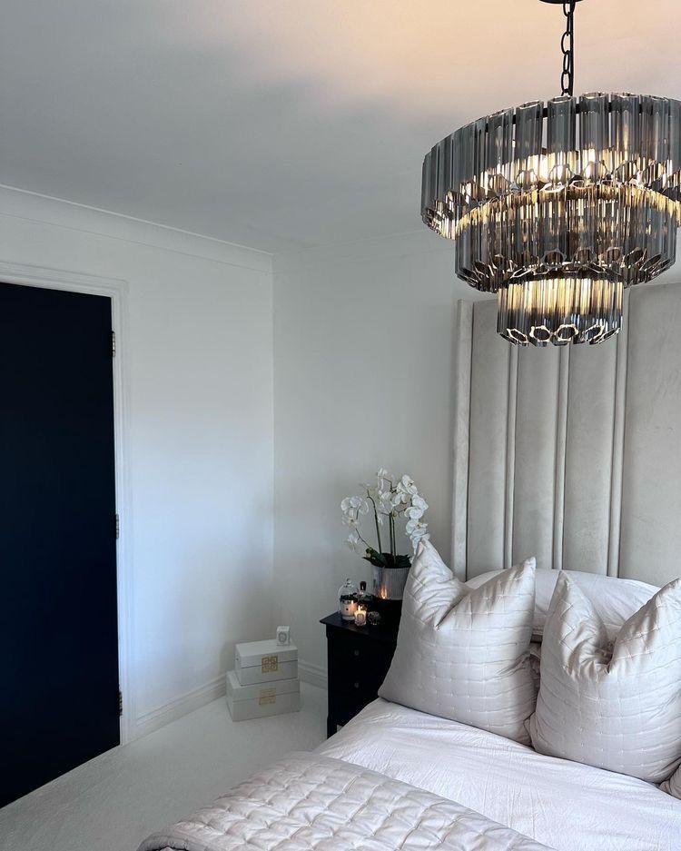 Rylight 4/7- ثريا زجاجية ذات طبقات رمادية فاتحة/شفافة