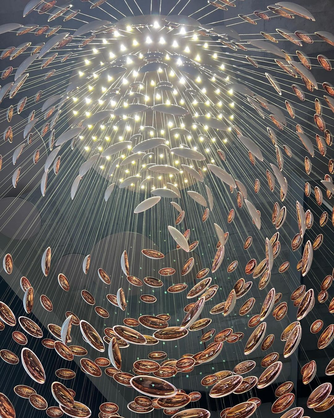 Rylight 3-Color Spiral Egg Chandelier