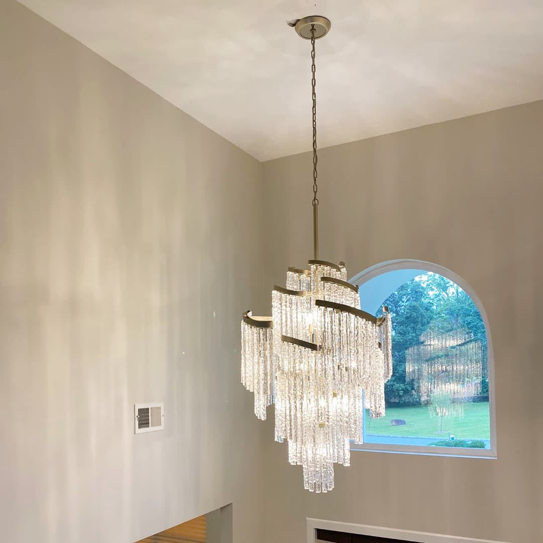 Rylight spiraalvormige kristallen waterval kroonluchter