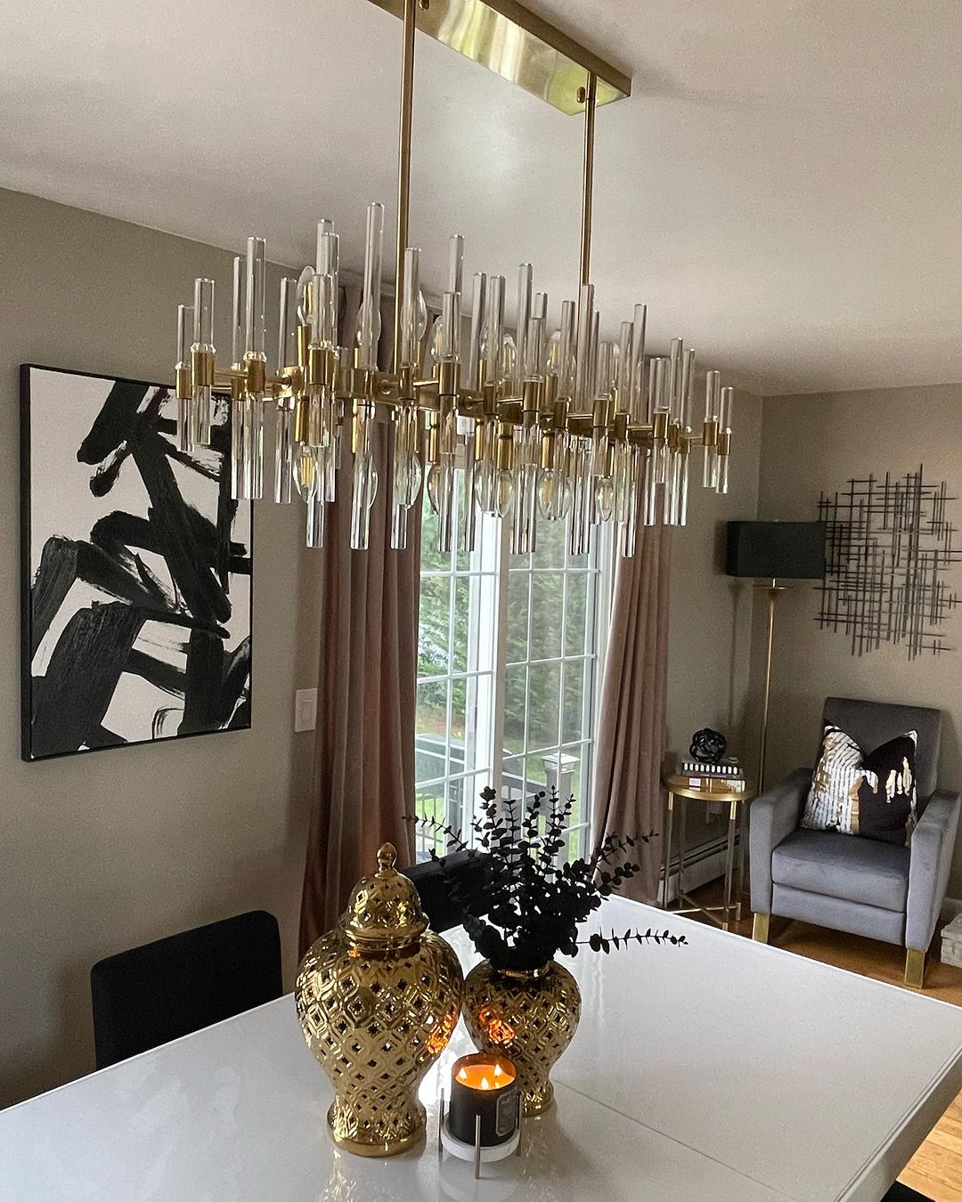 Rylight Round/Oval Crystal Cylinder Chandelier