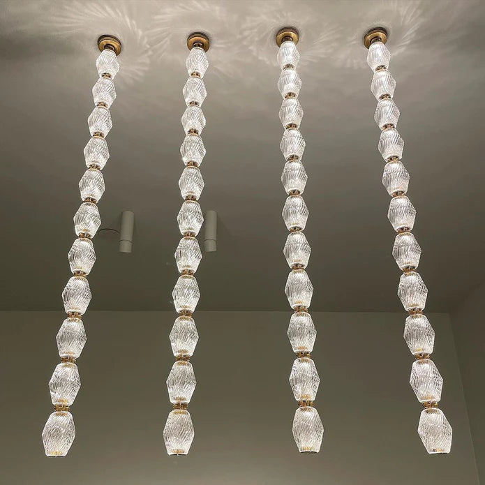 Rylight Glass Pearl Necklace Pendnat Chandelier
