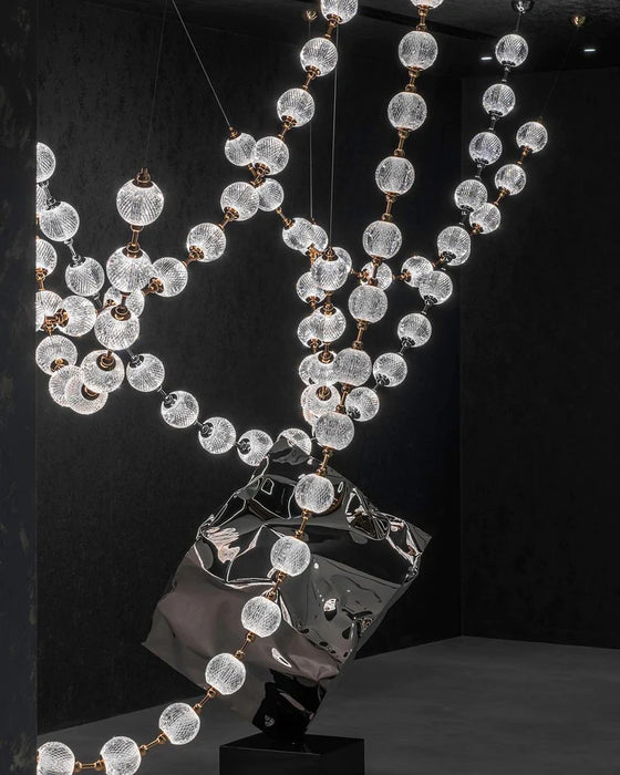 Rylight Modern Style Creative Pearl Necklace Chandelier