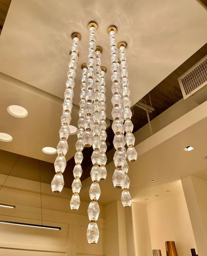 Rylight Glass Pearl Necklace Pendnat Chandelier
