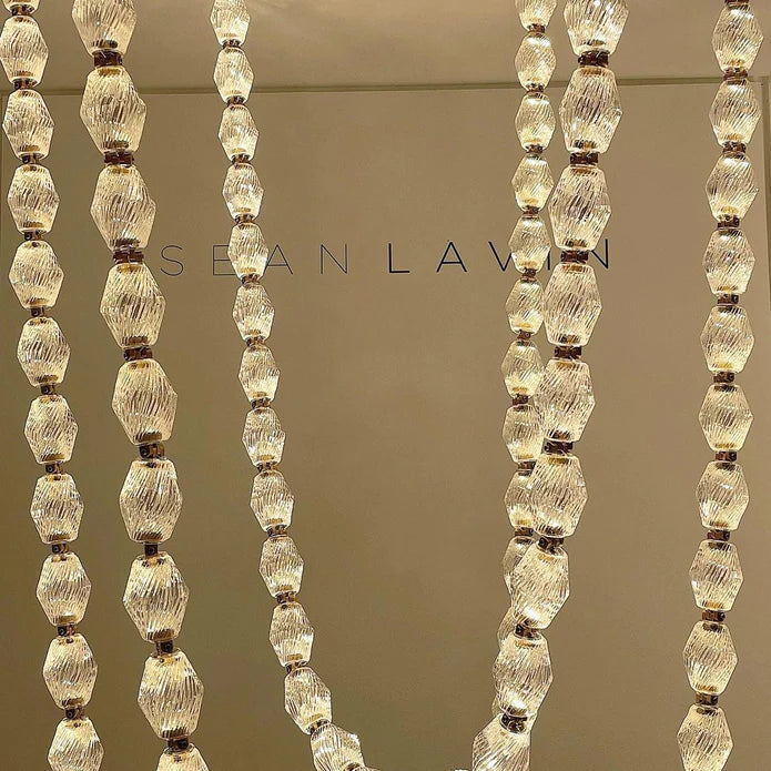 Rylight Glass Pearl Necklace Pendnat Chandelier