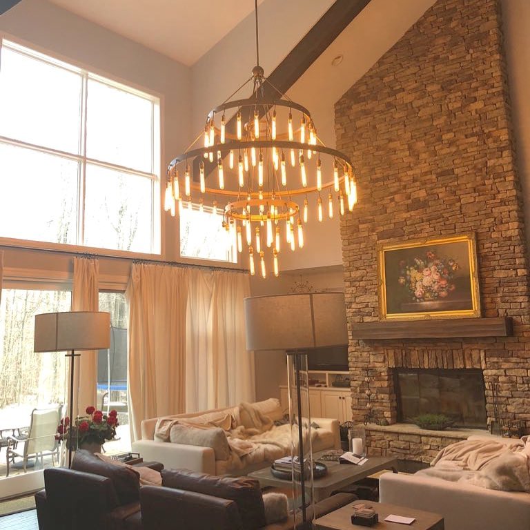 Rylight 3-Tier Ring Chandelier With Black/Bronze Color