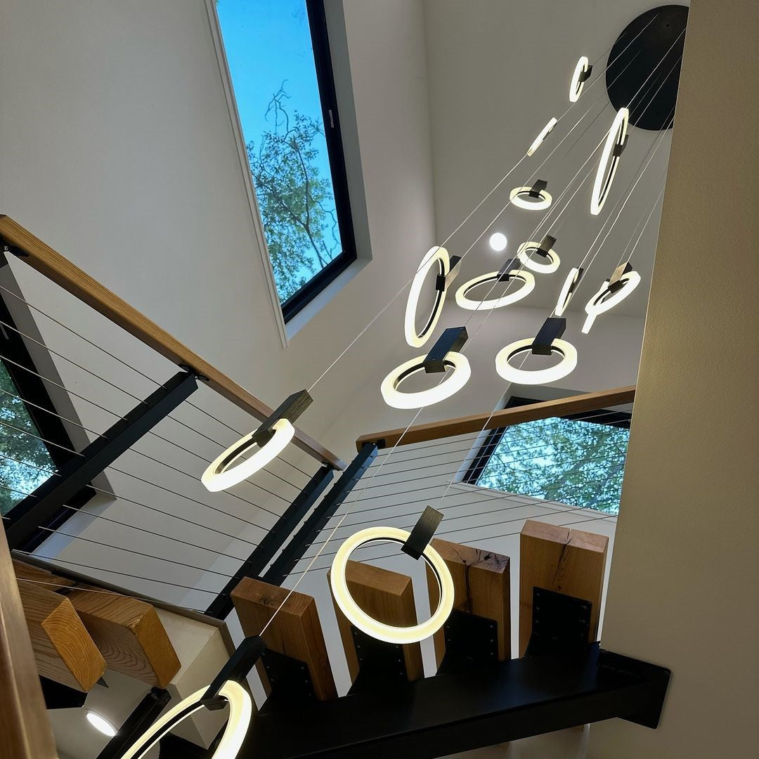 Nordic Postmoderne Multi-Rings Draaibare Creatieve Voor Trap/Woonkamer