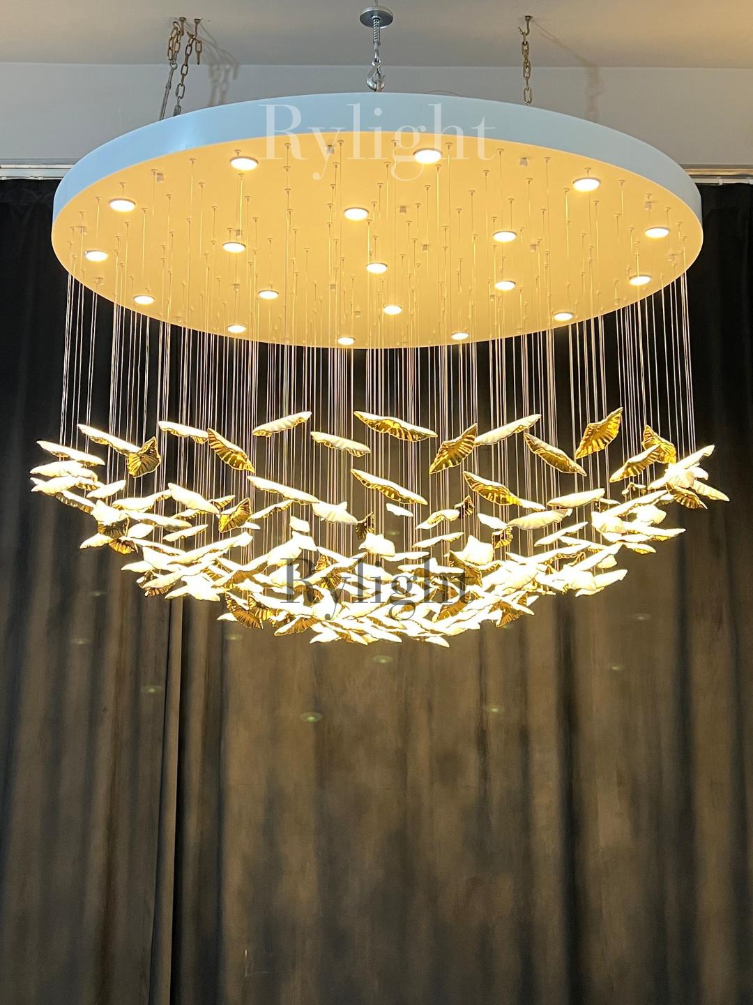 Rylight 84/102/170/192 Leaves Art Design Chandelier