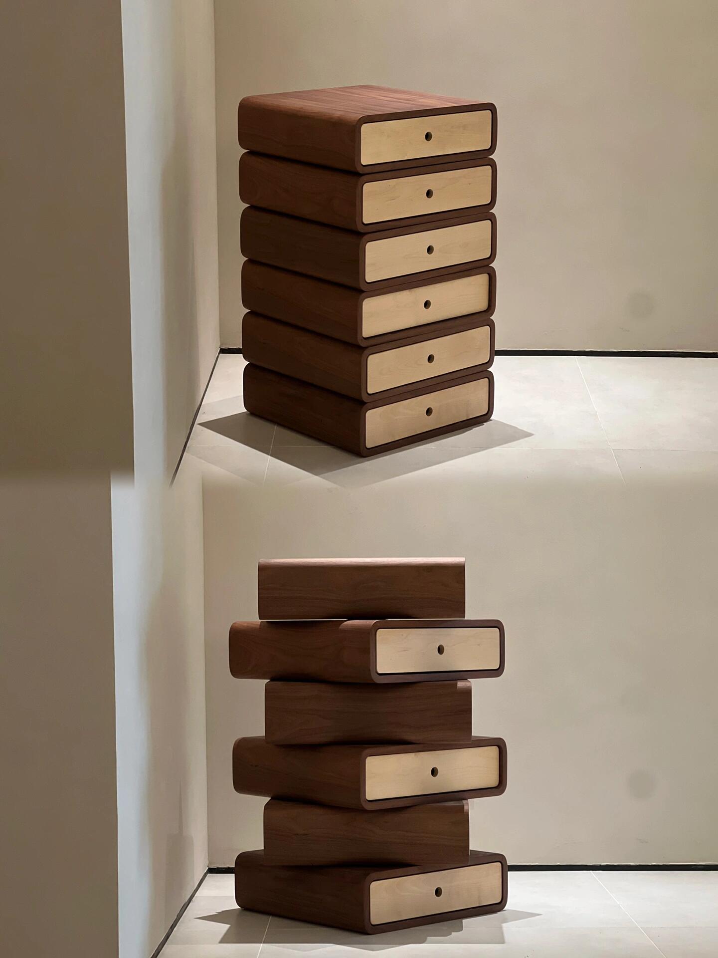 Rylight Modern Rotating Stacked Drawer Cabinet