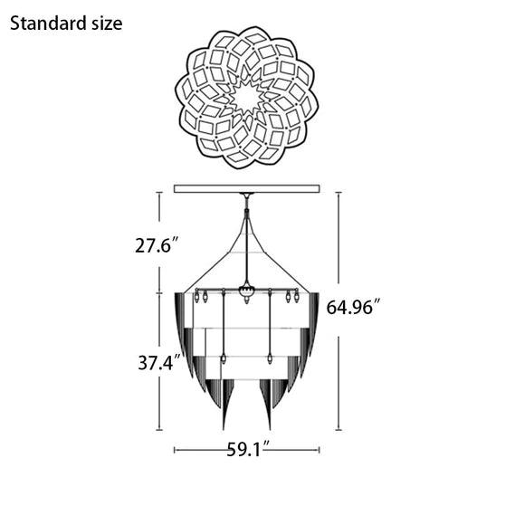 Rylight 13/19-Light Extra Large Creative Multi-tiered Personalized Tassel Chandelier