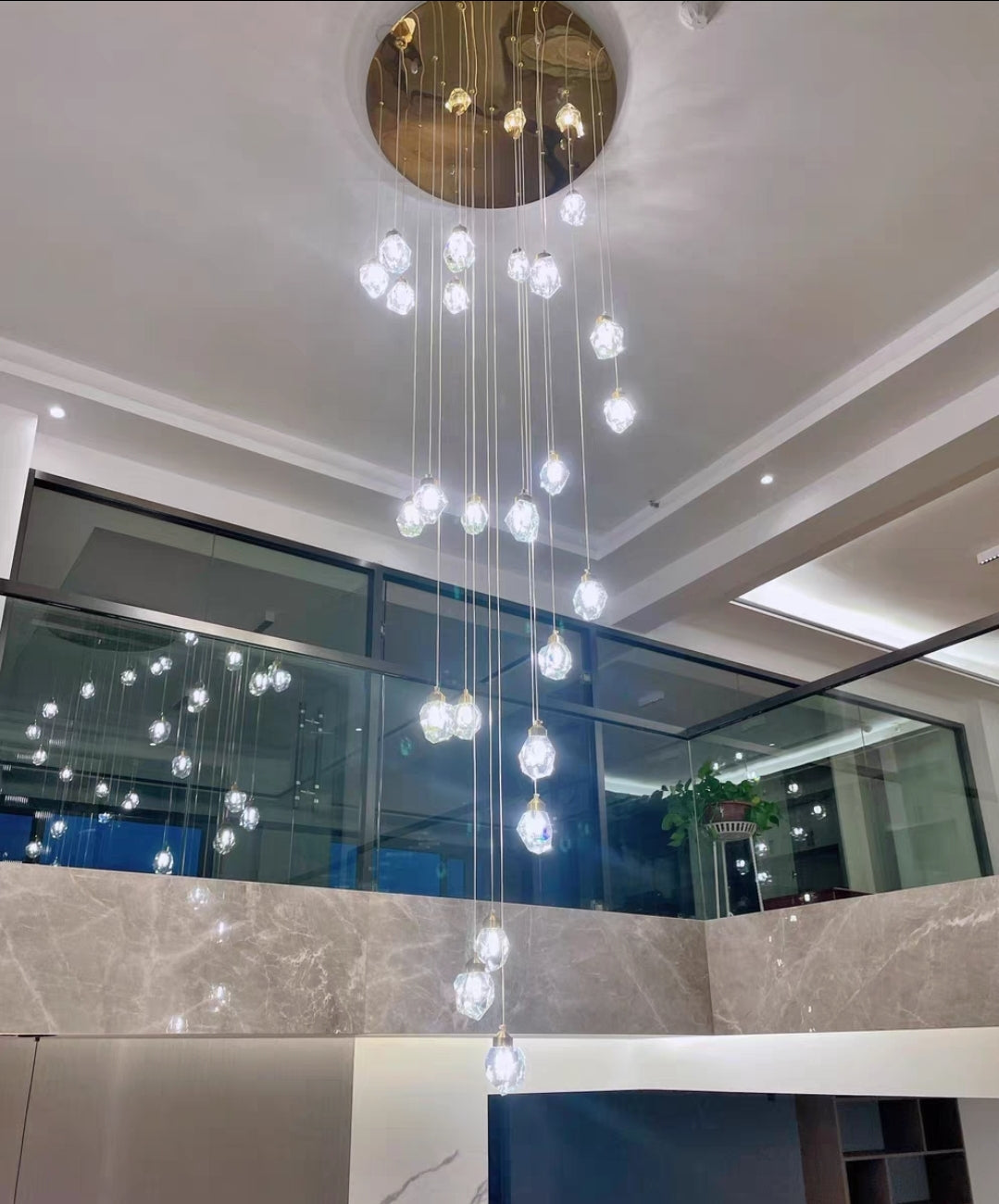 Rylight 1/3/7/14/22-Light Diamond Raindrop Crystal Chandelier