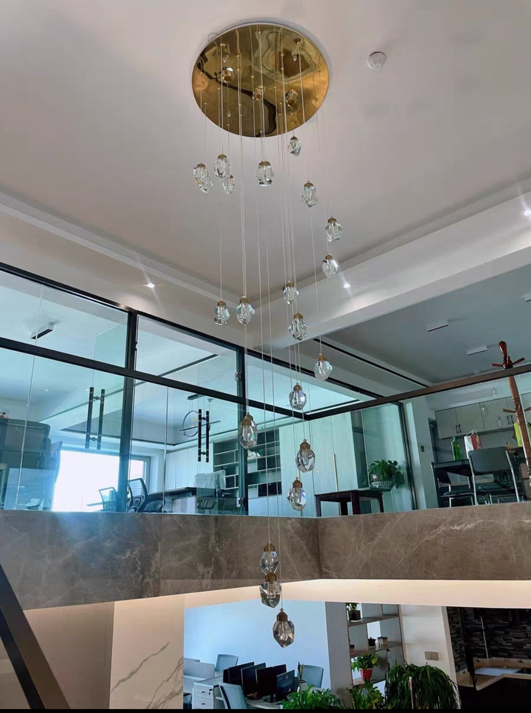 Rylight 1/3/7/14/22-Light Diamond Raindrop Crystal Chandelier