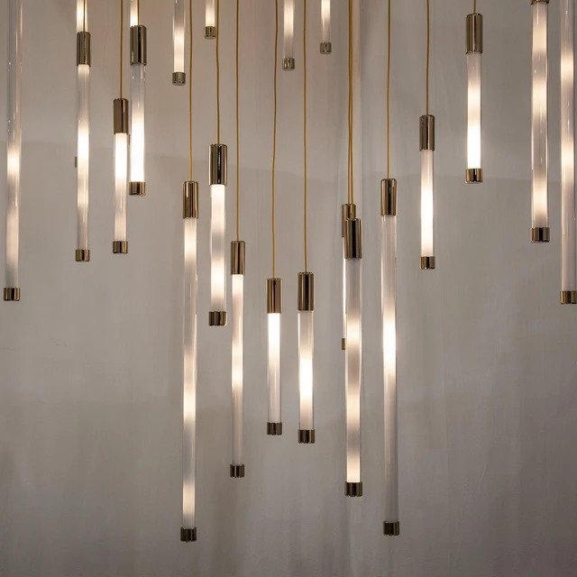 Rylight 18/26/32-Light LED Glass Droplet Chandelier