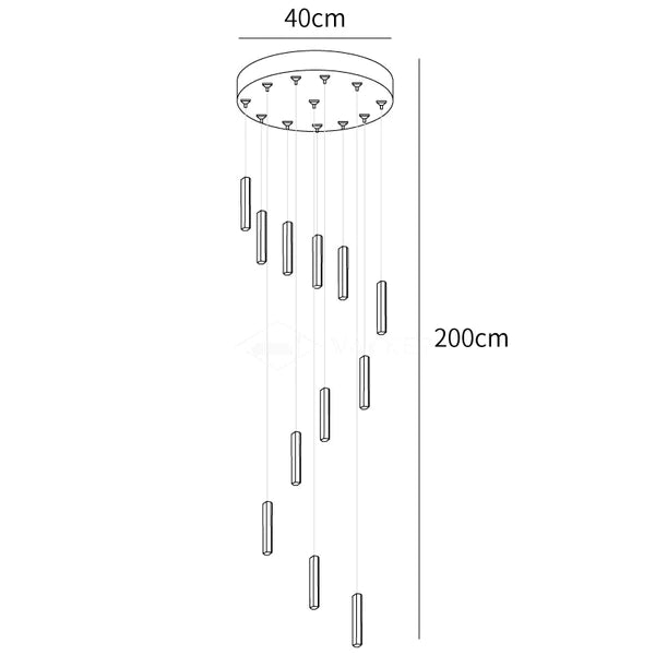 Rylight 12/15/18/21/24-lichte spiraalvormige kristallen kroonluchter