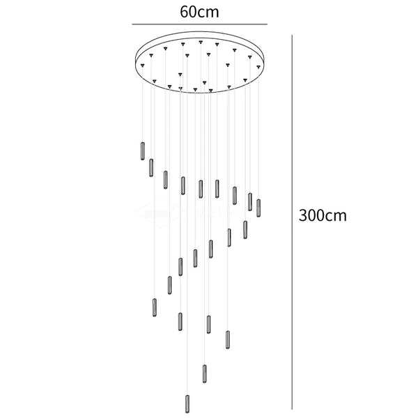 Rylight 12/15/18/21/24-lichte spiraalvormige kristallen kroonluchter