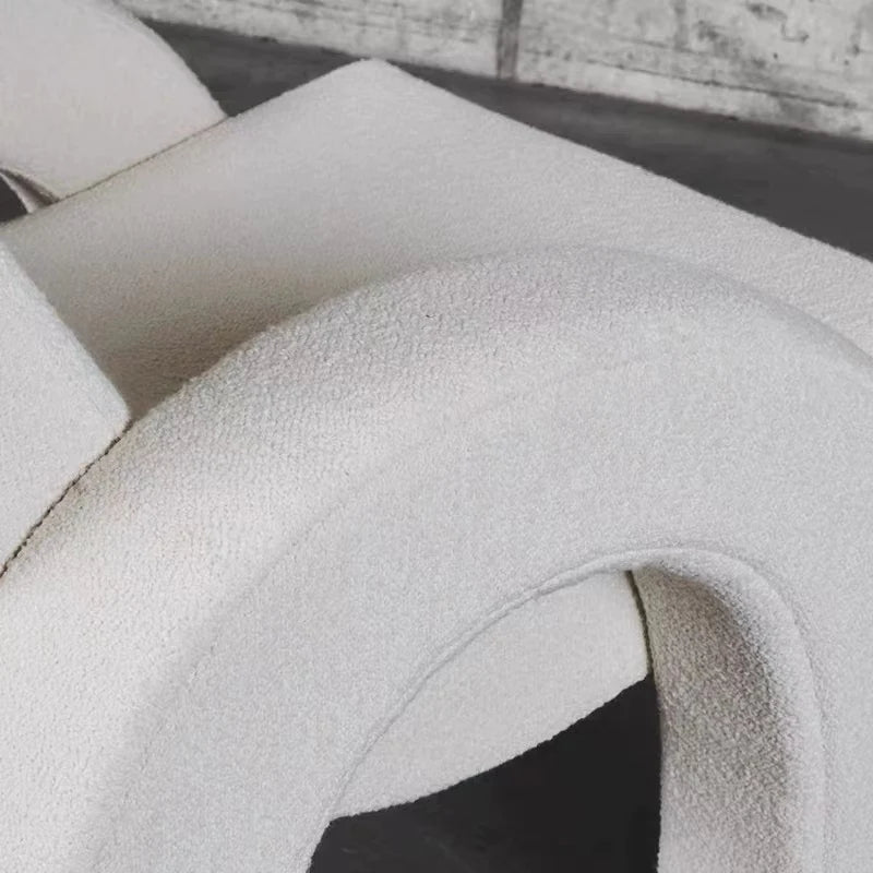 كرسي بوكل شيربا أبيض إبداعي حديث على شكل حرف U مع مسند ظهر