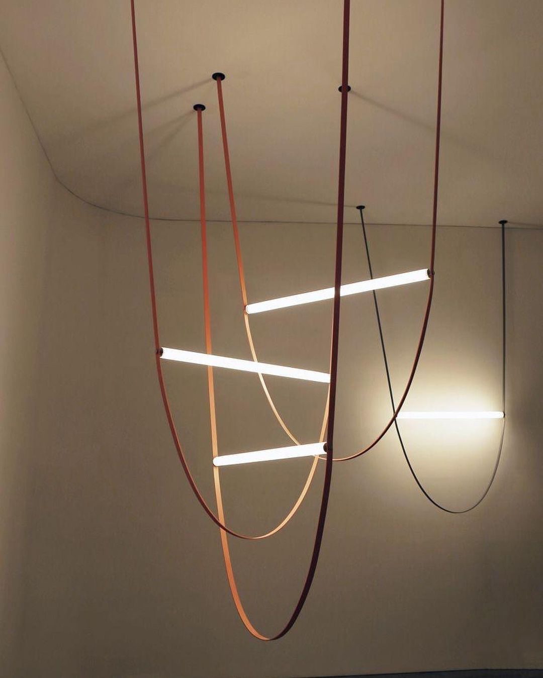 Rylight Designer U-shaped Belt Lamp LED Glass Tube Chandelier