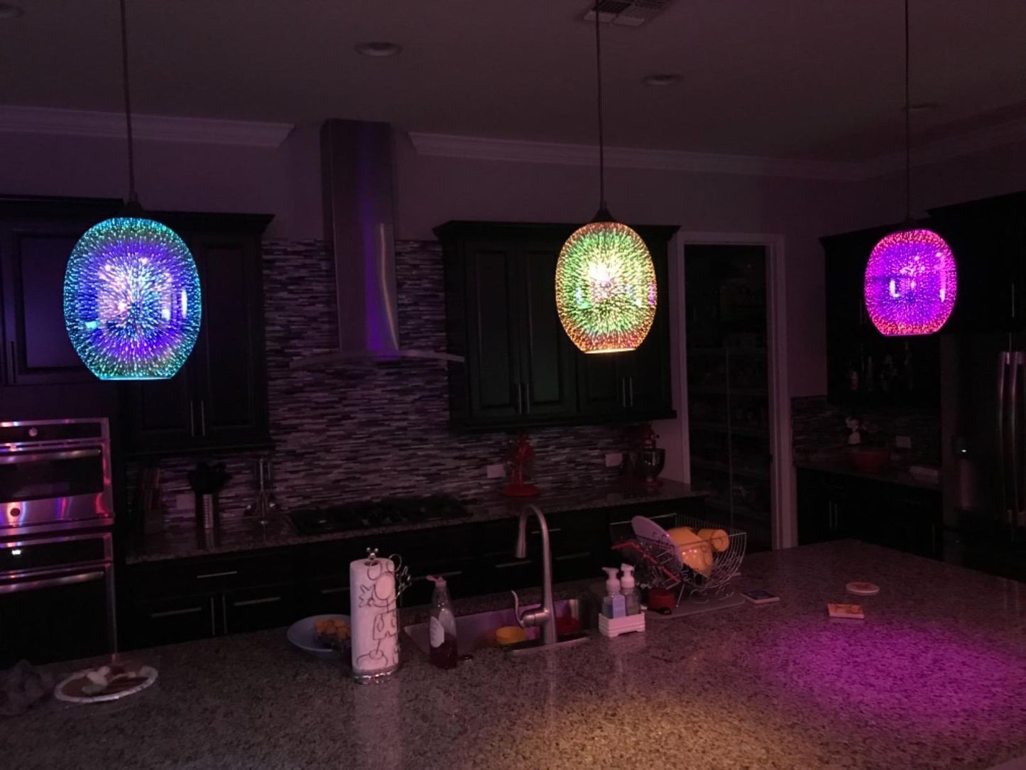 Rylight 3D kleurrijke glazen vuurwerkkunst hanglamp