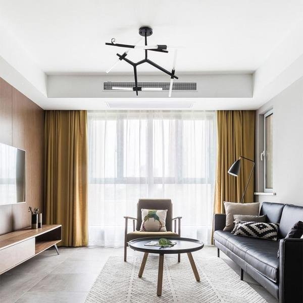 ثريا ذات فروع نحاسية/سوداء بسيطة من رايلايت