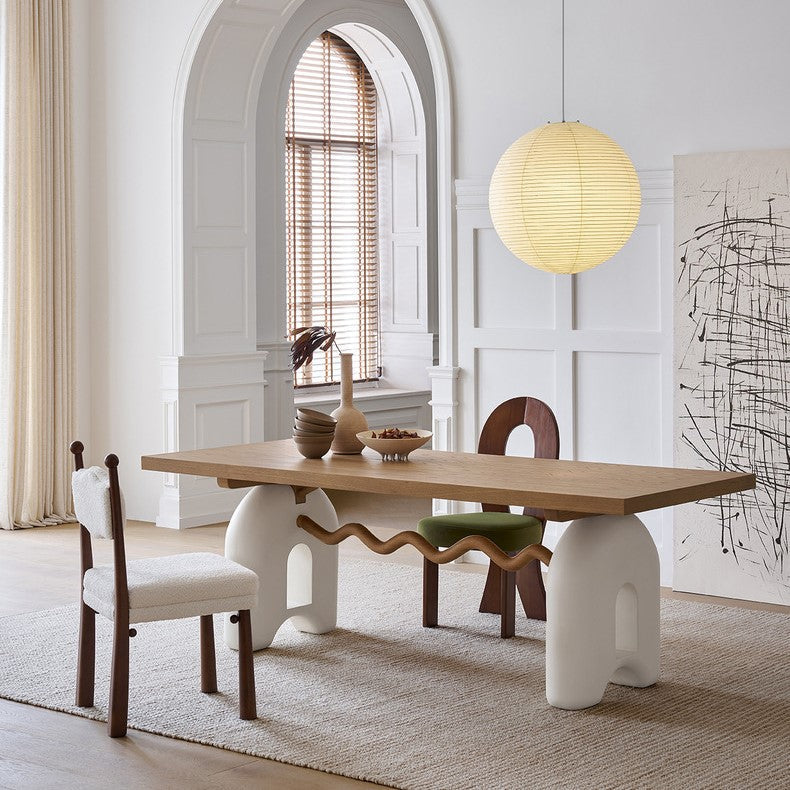 Rylight French Cream Style Solid Wood Dining Table