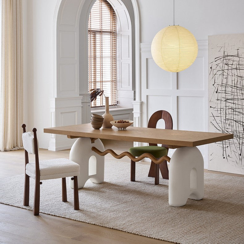 Rylight French Cream Style Solid Wood Dining Table