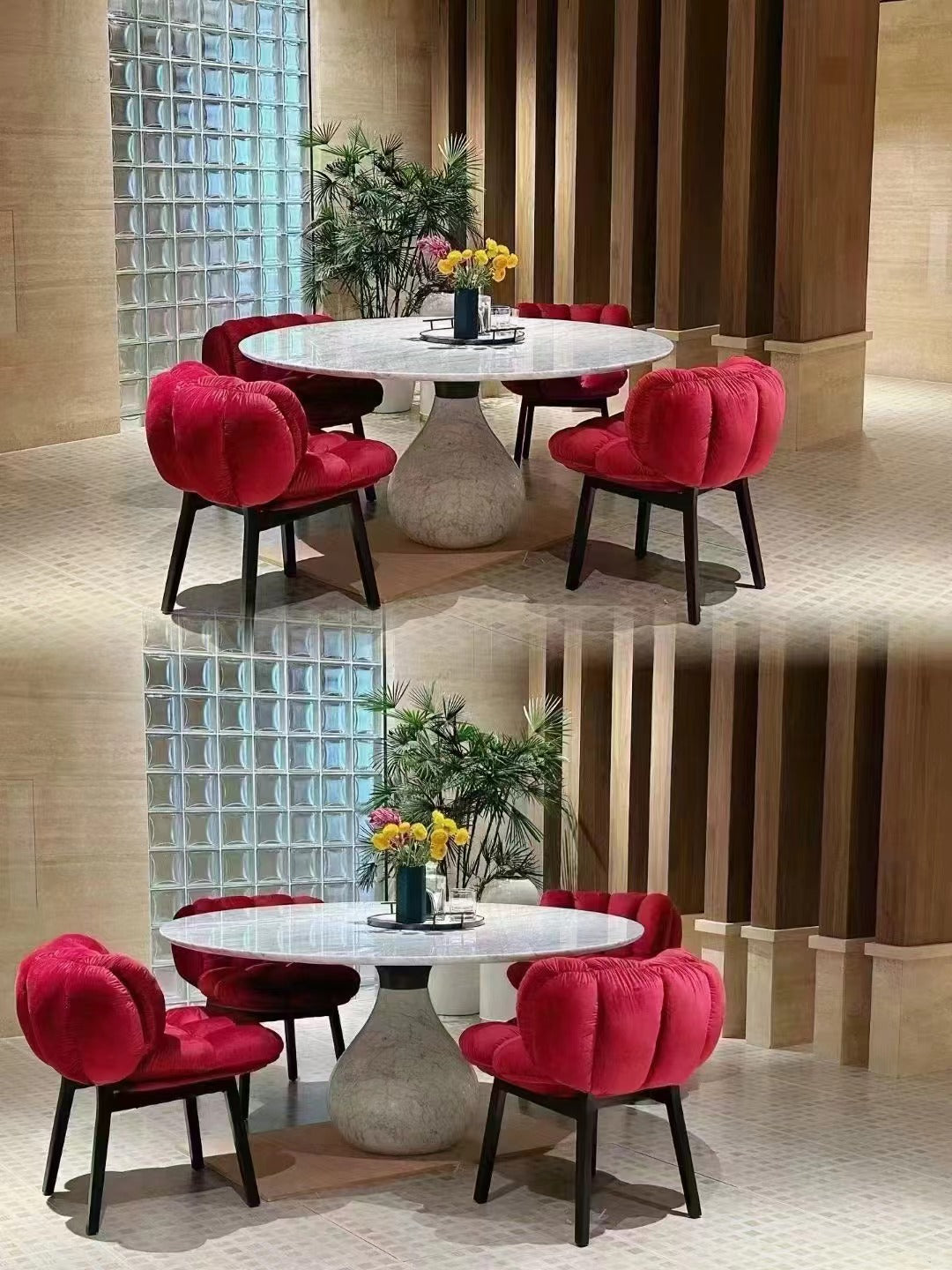 Rylight Italian Light Luxury Velvet Dining Chair