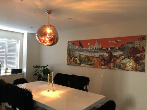 Rylight 3/5 rotsglas hanglamp met speciale vorm