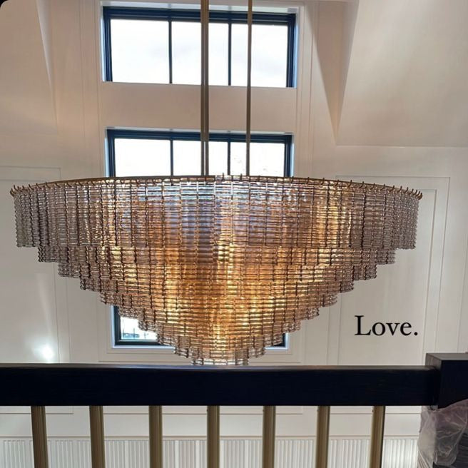 Rylight 9/12/16-Light Round Faceted Glass Chandelier